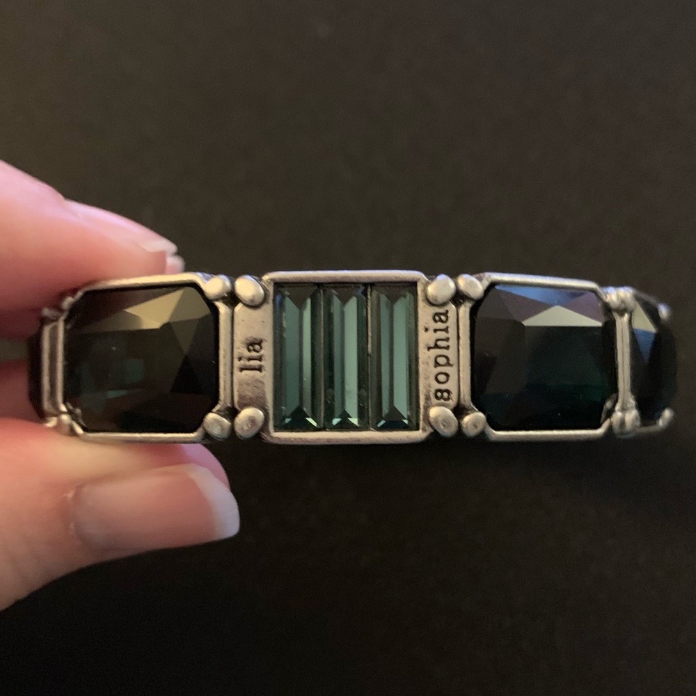 Lia Sophia Stretch Silver Blue/Green Bracelet
